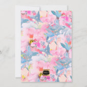 Invitation PixDezines Marble+Aquarelle Fleurs/Baptême (Dos)