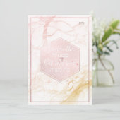 Invitation PixDezines Marble Blush rose Honeycomb Mitzvah ✡ (Debout devant)