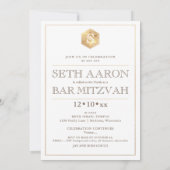Invitation PixDezines Marble Faux Gold Honeycomb Bar Mitzvah  (Dos)