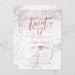 Invitation PixDezines Marble Faux Rose Gold 2017
