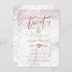 Invitation PixDezines Marble Faux Rose Gold 2018