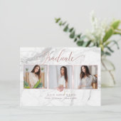 Invitation PixDezines Marble Faux Rose Gold 2018 (Debout devant)