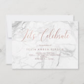 Invitation PixDezines Marble Faux Rose Gold 2018 (Dos)