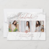 Invitation PixDezines Marble Faux Rose Gold 2018 (Devant)