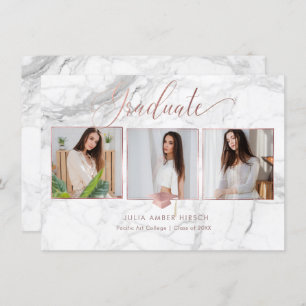 Invitation PixDezines Marble Faux Rose Gold 2018