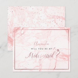 Invitation PixDezines Marble+Faux Rose Gold, Bridesmaid