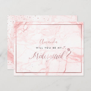 Invitation PixDezines Marble+Faux Rose Gold, Bridesmaid