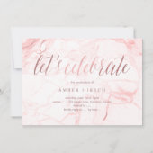 Invitation PixDezines Marble Faux Rose Gold Graduation Invita (Dos)