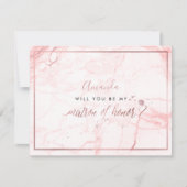 Invitation PixDezines Marble+Faux Rose Gold, Matrone (Devant)