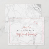 Invitation PixDezines Marble /Faux Rose Gold Vous serez. (Devant / Derrière)