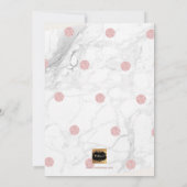 Invitation PixDezines Marble+Faux Roses Gold Dots/Baptême (Dos)