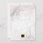 Invitation PixDezines Marble+Faux Roses Gold Dots/Baptême (Dos)