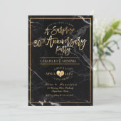 Invitation PixDezines Marble+Gold/30e Anniversaire Surprise (Debout devant)