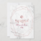 Invitation PixDezines Marbre blanc Bat mitzvah/Rose Gold (Devant)
