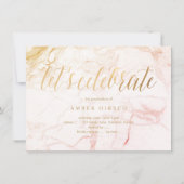 Invitation PixDezines Marbre Faux Gold Graduation Invita Invi (Dos)