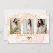 Invitation PixDezines Marbre Faux Gold Graduation Invita Invi (Devant)