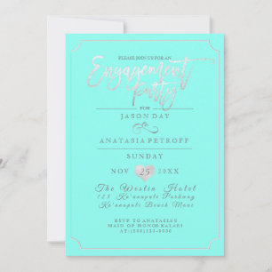 Invitation PixDezines Marbre/Faux Or/Fête de Fiançailles