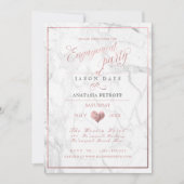 Invitation PixDezines Marbre/Faux Rose Gold/Fiançailles (Devant)