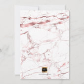 Invitation PixDezines Marbre/Faux Rose Gold/Fiançailles (Dos)