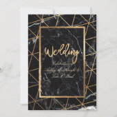 Invitation PixDezines Marbre/Géométrique/Or Faux (Devant)