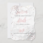 Invitation PixDezines Marbre+Monogramme+Faux RoseGold Honeyco (Dos)