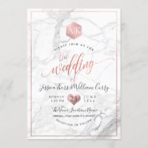 PixDezines Marbre+Monogramme+Faux RoseGold Honeyco