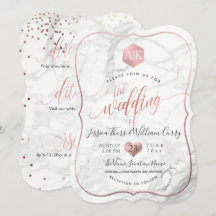 PixDezines Marbre+Monogramme+Faux RoseGold Nid d'a