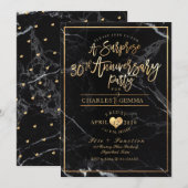 Invitation PixDezines Marbre+Or/30e Anniversaire Surprise (Devant / Derrière)