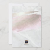 Invitation PixDezines Marbre+Rose Pâle Platine/Baptême (Dos)