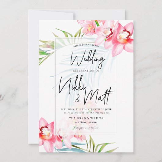 Invitation PixDezines, Mariage tropical (Devant)
