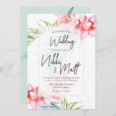 Invitation PixDezines, Mariage tropical (Devant / Derrière)