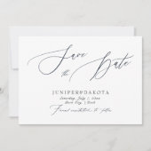 Invitation PixDezines Marine Blue Modern Script Enregistrer l (Devant)