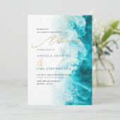 Invitation PixDezines Marine Waves Shoreline Beach Matrimonio (Debout devant)