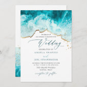 Invitation PixDezines Marine Waves Shoreline Beach Wedding (Devant / Derrière)