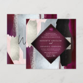 Invitation PixDezines Masala Rouge Blush Argent (Devant / Derrière)