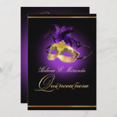 Invitation PixDezines Masquerade/améthyste couleur pourpre/DO (Devant / Derrière)