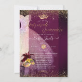 Invitation PixDezines Masquerade Quinceanera Barbe à papa (Dos)