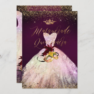 Invitation PixDezines Masquerade Quinceanera Cotton Candy