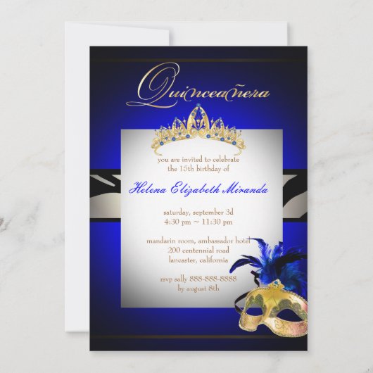 Invitation PixDezines Masquerade/Quincenera/DO-IT-YOURSELF co (Dos)