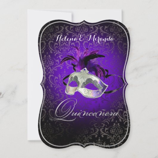 Invitation PixDezines masquerade quinceranera/do-it-yourself  (Devant)