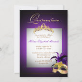 Invitation PixDezines Masquerade/violet améthyste/couleur DIY (Dos)