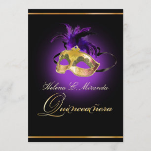 Invitation PixDezines Masquerade/violet améthyste/couleur DIY