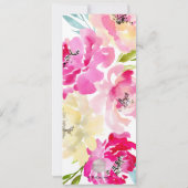 Invitation PixDezines Menu Aquarelle Peonies (Dos)