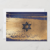 Invitation PixDezines MIDNIGHT BLUE GOLD BRUSHSTROKE Mitzvah (Dos)