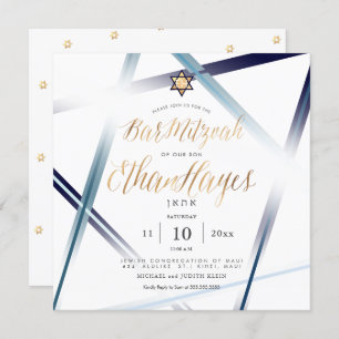 Invitation PixDezines Minimalist Bar Mitzvah, Faux Gold