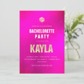 Invitation PixDezines Minimaliste HOT FLASHY ROSE BACHELORETT (Debout devant)
