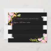 Invitation PixDezines mitzvah de réception/DIYstripes/floral (Dos)