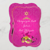 Invitation PixDezines Mitzvah Masquerade/do-it-yourself coule (Devant / Derrière)