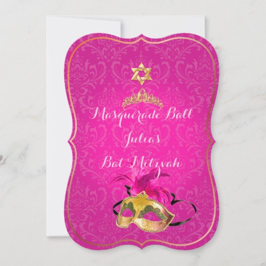 Invitation PixDezines Mitzvah Masquerade/do-it-yourself coule (Devant)