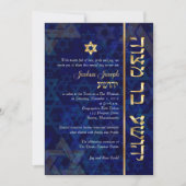 Invitation PixDezines mod/Bar Mitzvah/bleu marine/or (Devant)